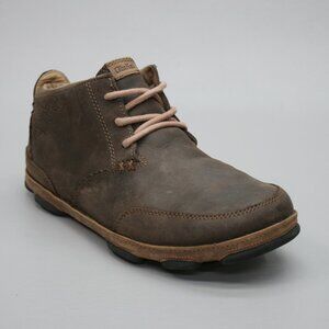 OluKai Men's 8.5 Kamuela Brown Tooled Leather Comfort Chukka Lace-up Ankle Boots